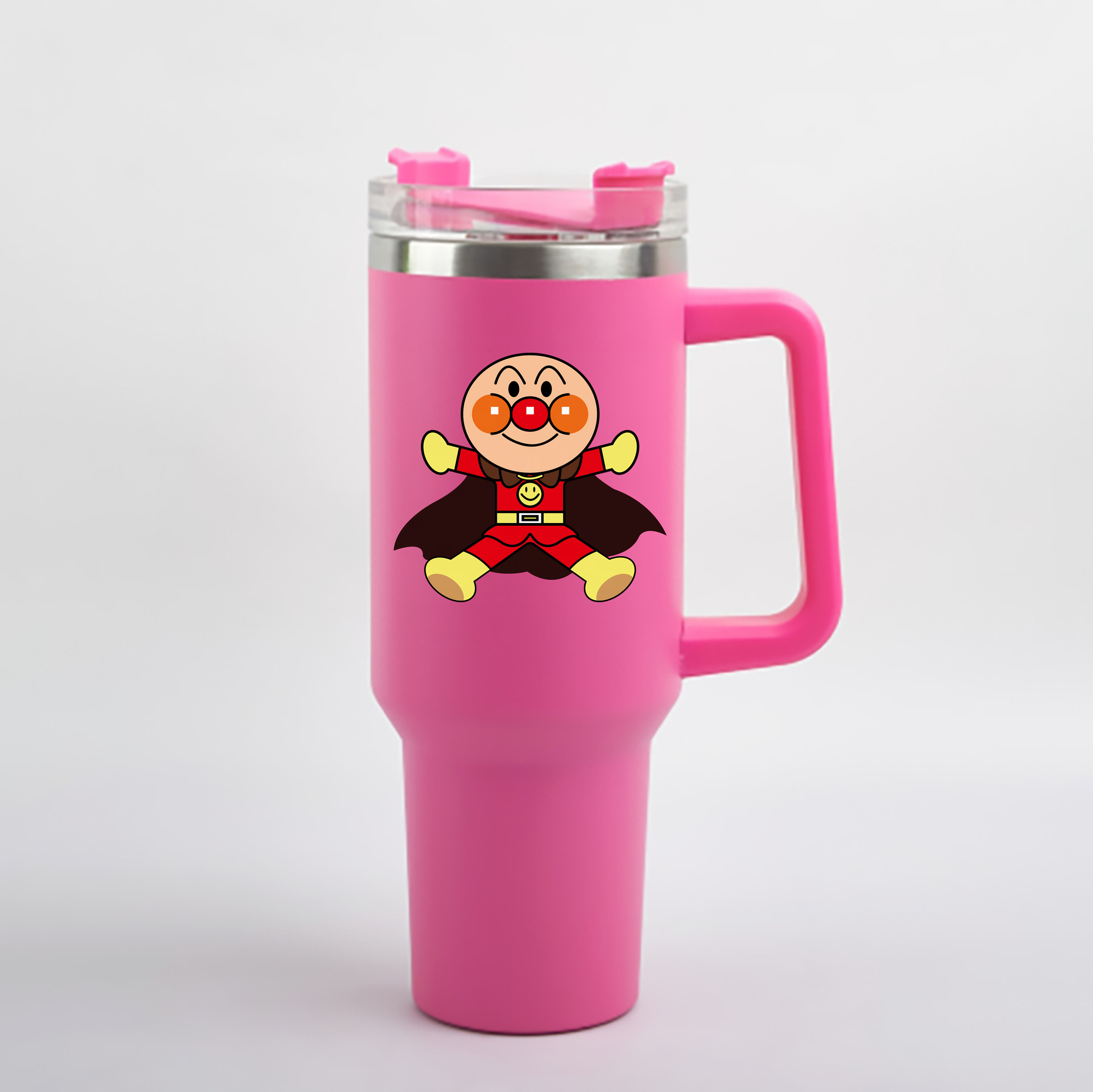 （画像用） アンパンマン Anpanman 1200mL車用タンブラー - クリスタルステッカー（プラスチックストロー付き）